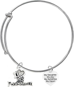 Policeman's, I Love My Policeman, My Daughter, My Joy, My Sunshine, Adjustable, Hypoallergenic, Safe-Nickel, Lead, Free