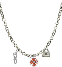 Firefighter EMT, Adjustable Charm Necklace, Hypoallergenic, Safe-Nickel, Lead, Free