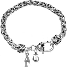 Delta Gamma," Greek Letters", Sorority Symbol, "Anchor Of Hope" Charm Bracelet - Licensed Sorority Jewelry Manufacturer, Hypoallergenic Safe No Nickel, Lead, Or Poisonous Cadmium