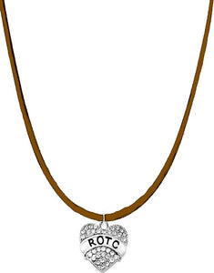 ROTC, Adjustable Brown Suede Necklace, Hypoallergenic Safe-Nickel, Lead And Cadmium Free