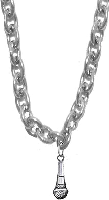 Singer, Entertainer, Speaker, Auctioneer, Announcer, Opera,Vocal Micraphone User On A Sterling Silver Solid .925 Sterling, Not Plated Or Coated.Cable Chain Necklace, Charm-Nickel, Lead, Cadmium Free