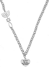 My Wife, My Joy, My Sunshine, My Heart, Messianic Adjustable Necklace with Menorah, Star of David, Christian Fish, Hypoallergenic, Safe-Nickel, Lead, Cadmium Free