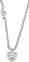 Orchestra Crystal Heart, Treble Clef Jewelry, Rolo Chain Adjustable Necklace, Hypoallergenic, Safe-Nickel, Lead, and Cadmium Free