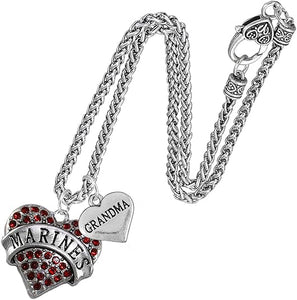 Marine Grandma Heart Necklace, Hypoallergenic, Will NOT Irritate Anyone with Sensitive Skin. Safe- Nickel, Lead and Cadmium Free