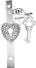 Message Bracelet, Abuela, The Key to My Heart Genuine Crystal Braceletl It Really Locks! Hypoallergenic, Safe-Nickel, Lead, Free
