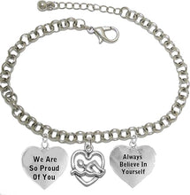 Always Believe in Yourself 3 Charm Adjustable Bracelet, Hypoallergenic, Safe-Nickel Free, No Poisonous Lead Or Cadmium