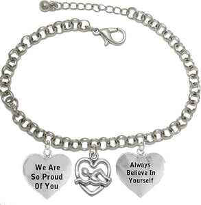 Always Believe in Yourself 3 Charm Adjustable Bracelet, Hypoallergenic, Safe-Nickel Free, No Poisonous Lead Or Cadmium