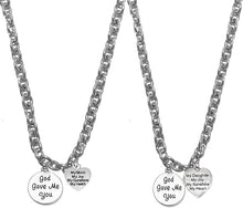 Very Special Mother Daughter, God Gave Me You, My Mom, My Daughter 18 Inch Necklaces(2),STERLING SILVER Solid .925 Sterling, Not Plated Or Coated.Cable Chain Necklaces,Charm-Nickel, Lead,Cadmium Free