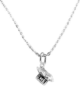 Chef Hat, Sterling Silver Solid .925 Sterling, Not Plated Or Coated.18 Inch Necklace.Charm Nickel, Lead, Cadmium Free