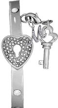 It Really Locks!, The Key To My Heart, "Initial M", Cuff Crystal Bracelet, Hypoallergenic, Safe-Nickel, Lead, Free