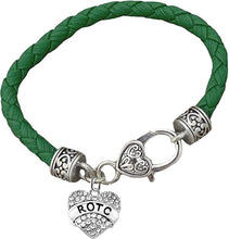 ROTC, Genuine Army Green Leather Bracelet, Hypoallergenic Safe-Nickel, Lead And Cadmium Free