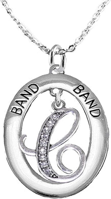 School Band, Music, Orchestra Jewelry, Hypoallergenic Adjustable Necklace, Safe-Nickel, Lead and Cadmium Free (Crystal C)