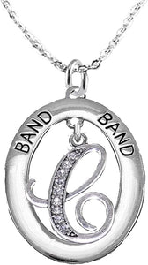 School Band, Music, Orchestra Jewelry, Hypoallergenic Adjustable Necklace, Safe-Nickel, Lead and Cadmium Free (Crystal C)