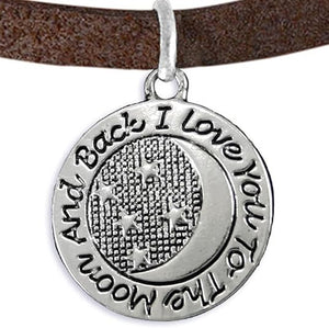 Mother's Day Jewelry, Mom Jewelry, Grandma Jewelry, I Love You to The Moon and Back Adjustable Bracelet Hypoallergenic-Safe, Nickel, Lead Free