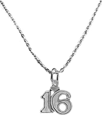 Sweet 16 With Small Heart, Adjustable 18-21 Inch Cable Chain Necklace, Nickel, Lead, And Cadmium Free-Hypoallergenic