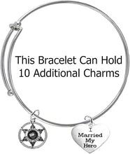 Deputy Sheriff's, I Married My Hero, On A Adjustable Miracle Wire Bracelet, Hypoallergenic Safe-Nickel, Lead and Cadmium Free