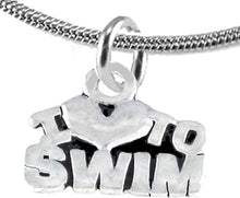 I Love Swimming, Adjustable Necklace, Hypoallergenic, Safe-Nickel Free, No Poisonous Lead Or Cadmium