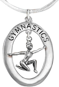 Gymnast On Floor Posed Necklace, Adjustable, Hypoallergenic, Nickel, Lead & Cadmium Free!