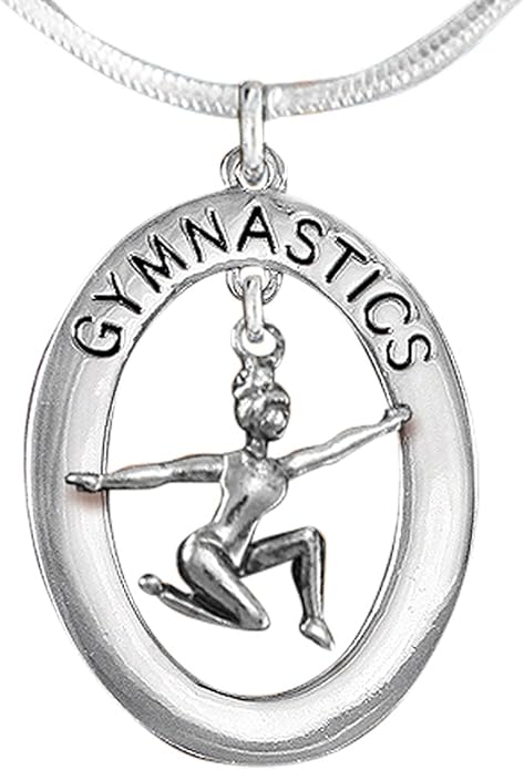 Gymnast On Floor Posed Necklace, Adjustable, Hypoallergenic, Nickel, Lead & Cadmium Free!