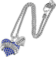 Coast Guard Sister Heart Necklace, Hypoallergenic, Will NOT Irritate Anyone with Sensitive Skin. Safe- Nickel, Lead, Cadmium Free