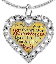 Memaw Heart Charm Necklace Hypoallergenic, Adjustable, Safe, Nickel, Lead & Cadmium Free!