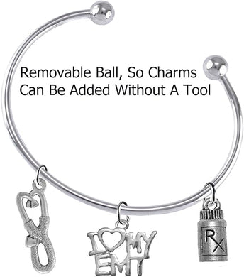 EMT, I Love My EMT, Add-A-Charm Bracelet, Hypoallergenic, Safe-Nickel, Lead, Free
