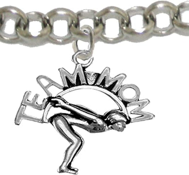Swim Team Mom, Swimming Bracelet, Adjustable Hypoallergenic, Safe-Nickel, Lead & Cadmium Free!