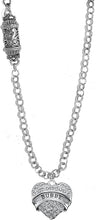 Jewish Bubbe Mezuzah Rolo Chain Necklace Hypoallergenic, Crystal Heart And Star Of David, Safe-Nickel, Lead, And Cadmium Free