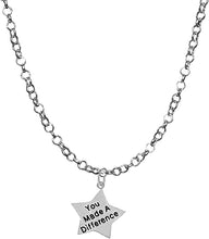 You Made A Difference, Motivational Rolo Chain Necklace, Hypoallergenic, Safe-Nickel, Lead, Cadmium Free