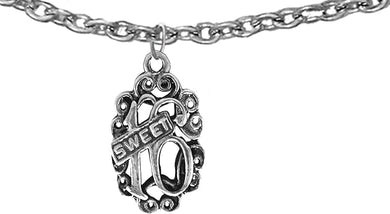 Sweet Sixteen Surrounded By Delicate Decorated Scrollwork,Adjustable Foot Anklet,Hypoallergenic-Safe Nickel,Lead,And Poisonous Cadmium Free.