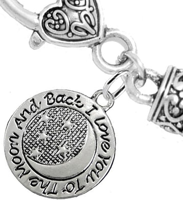 Mother's Day Jewelry, Mom Jewelry, Grandma Jewelry, I Love You To The Moon And Back Bracelet, Safe, Nickel, Lead, Free!