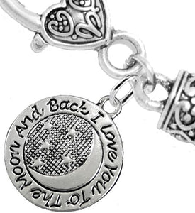 Mother's Day Jewelry, Mom Jewelry, Grandma Jewelry, I Love You To The Moon And Back Bracelet, Safe, Nickel, Lead, Free!
