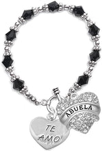 Te Amo Abuela Toggle Crystal Bracelet, Hypoallergenic, Safe-Nickel, Lead, Cadmium Free