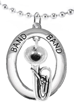 Band Tuba Player Hypoallergenic Adjustable Necklace, Safe-Nickel, Lead Free