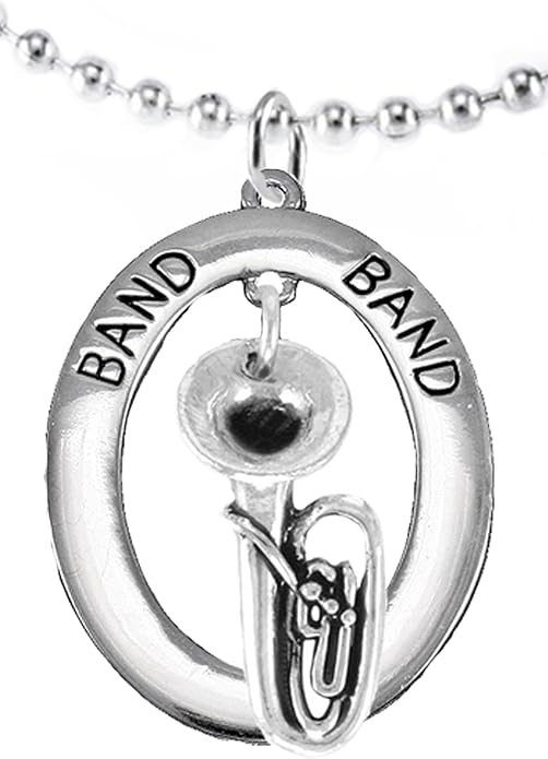Band Tuba Player Hypoallergenic Adjustable Necklace, Safe-Nickel, Lead Free