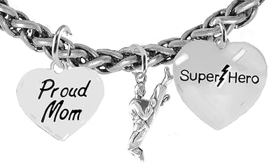 Martial Arts, Kickboxing Jewelry, Karate Jewelry, Super Hero, Proud Mom,