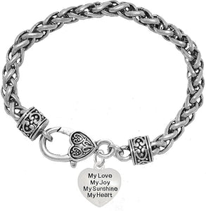 Message Jewelry, My Love, My Joy, My Sunshine, My Heart, Hypoallergenic, Safe-Nickel, Lead, Free