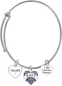 Abuela Navy, I Will Love You Forever, Hypoallergenic, Safe-Nickel Free, No Poisonous Lead Or Cadmium