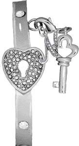 It Really Locks!, The Key To My Heart, "Initial N", Cuff Crystal Bracelet, Hypoallergenic, Safe-Nickel, Lead, Free