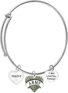 Army Madre, I Will Love You Forever, Hypoallergenic, Safe-Nickel Free, No Poisonous Lead Or Cadmium