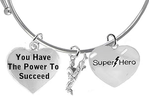 Martial Arts, Kickboxing Jewelry, Karate Jewelry, Super Hero, You Have The Power To Succeed, " Martial Arts Jewelry" Adjustable Bracelet Hypoallergenic, Safe-Nickel, Lead Free