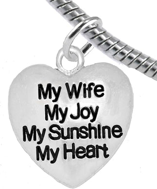 Message Jewelry, My Wife, My Joy, My Sunshine, My Heart, Bracelet, Hypoallergenic, Safe-Nickel, Lead, Free