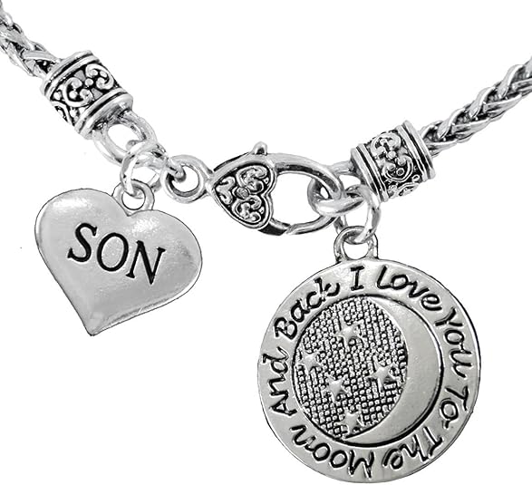 Son I Love You to The Moon and Back Necklace Hypoallergenic, Safe-Nickel, Lead &Cadmium Free