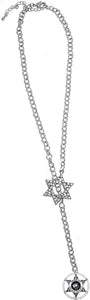 Jewish Sheriff's Crystal Badge, Through A Crystal Star Of David, Necklace Hypoallergenic, Safe-Nickel, Lead, And Cadmium Free