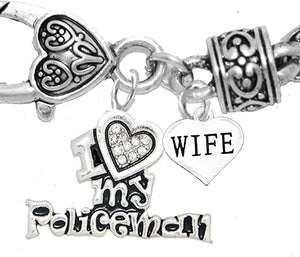 Policeman's, I Love My Policeman, Wife, Hypoallergenic, Safe-Nickel, Lead, Free
