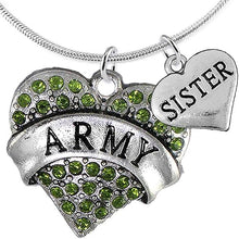 Army Sister Heart Necklace, Adjustable, Hypoallergenic, Will NOT Irritate Anyone with Sensitive Skin. Safe- Nickel, Lead and Cadmium Free