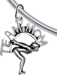 Swim Team Mom, Swimming Charm Adjustable Bracelet, Hypoallergenic, Safe-Nickel Free, No Poisonous Lead Or Cadmium