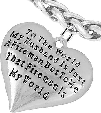 My Firefighter is My World, Wife Adjustable Bracelet, Hypoallergenic, Safe-Nickel, Lead, Cadmium Free