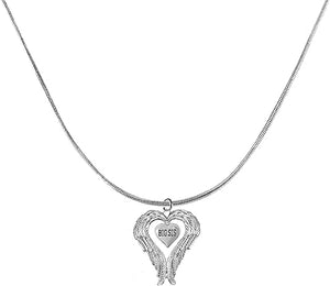 Guardian Angel, Heart (Love) Shaped Wings for Big Sis Necklace, Adjustable, Hypoallergenic, Safe-Nickel, Lead, Free