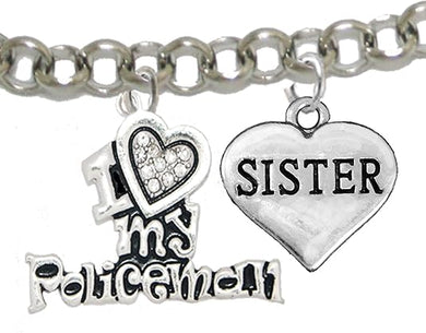 Policeman's, I Love My Policeman, Sister, Hypoallergenic, Safe-Nickel, Lead, Free